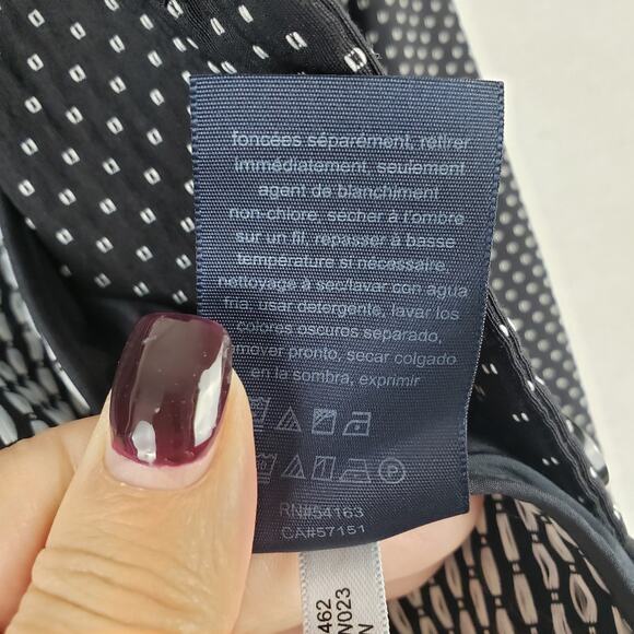 Tommy Hilfiger Womens Size 6 Polka Dot Blazer Jacket Black Preppy Academia Twee - Picture 10 of 13